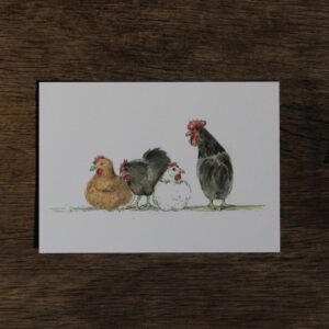 Postkarte Hühner